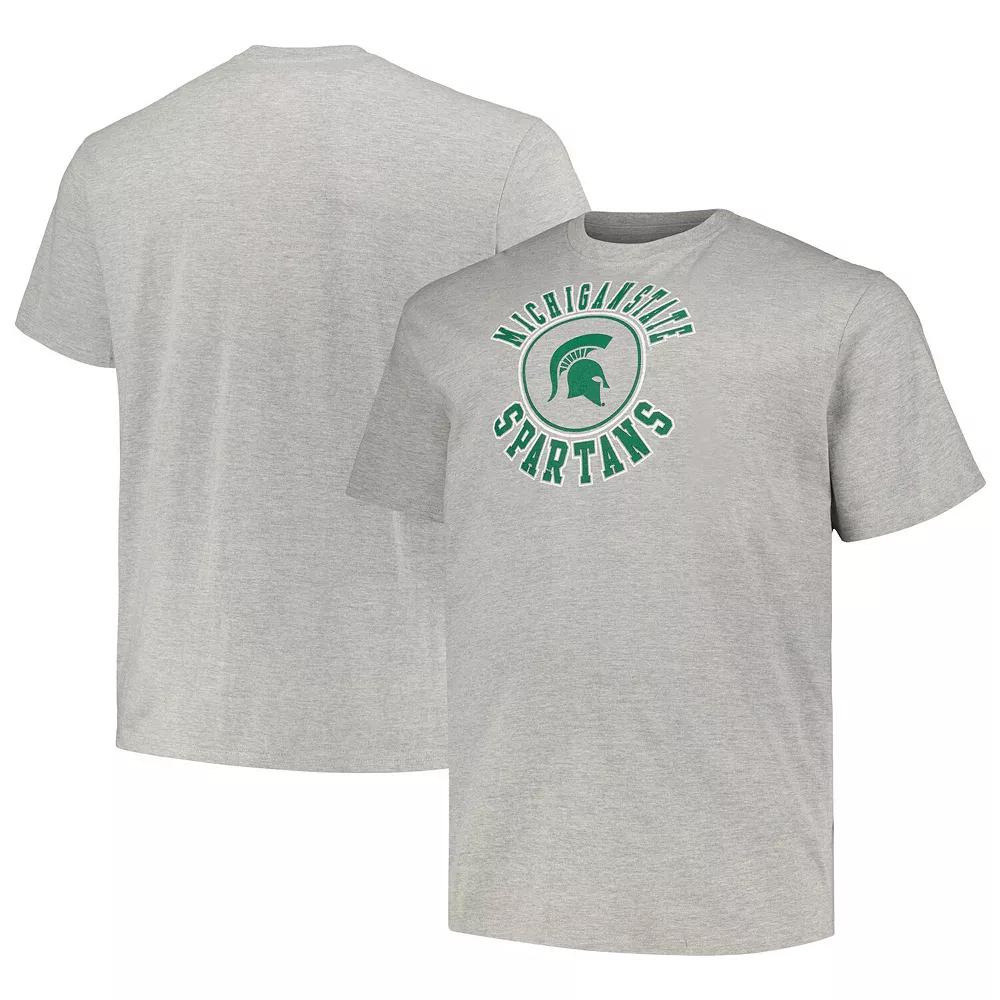 Men's Champion Heather Gray Michigan State Spartans Big & Tall Circle Logo T-Shirt,  Product Image