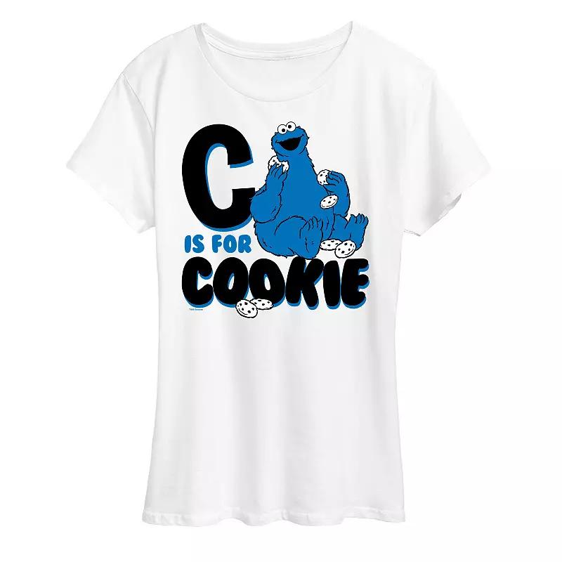 Women's Sesame Street C Is For Cookie Graphic Tee, Girl's,  Product Image