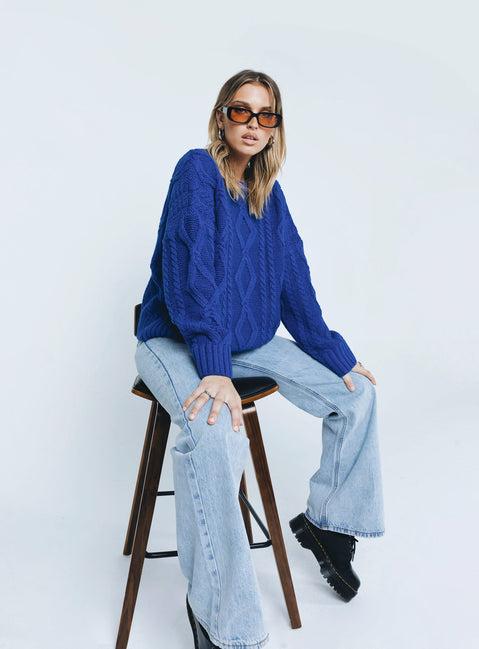 Anaya Oversized Sweater Monday Blues Product Image