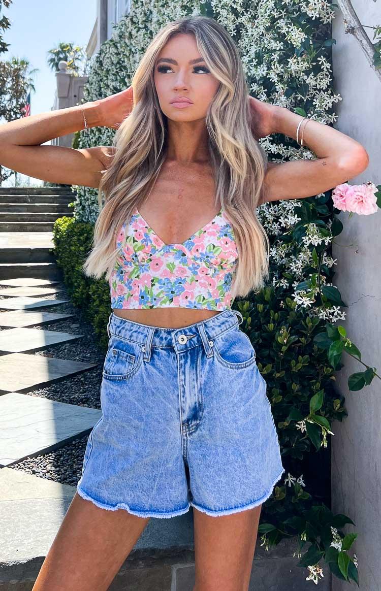 Leoni Pink Floral Corset Top Product Image