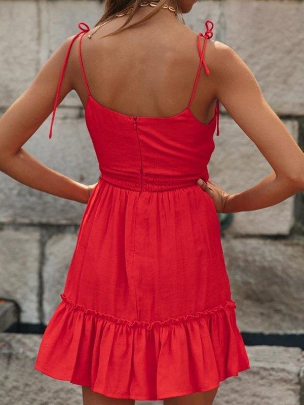 Tie Shoulder Cut-out Dress Product Image