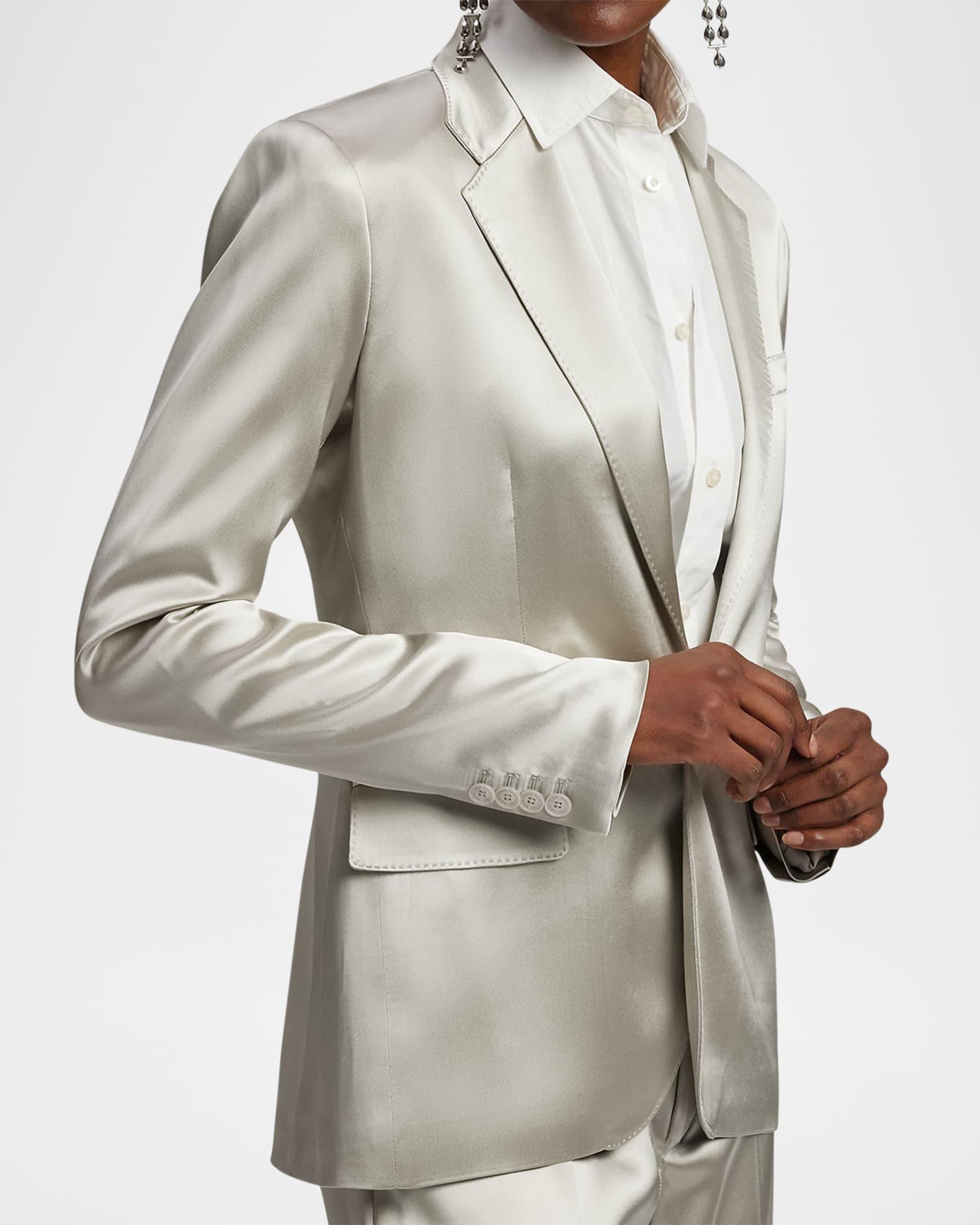 Parker Satin Single-Breasted Jacket Product Image