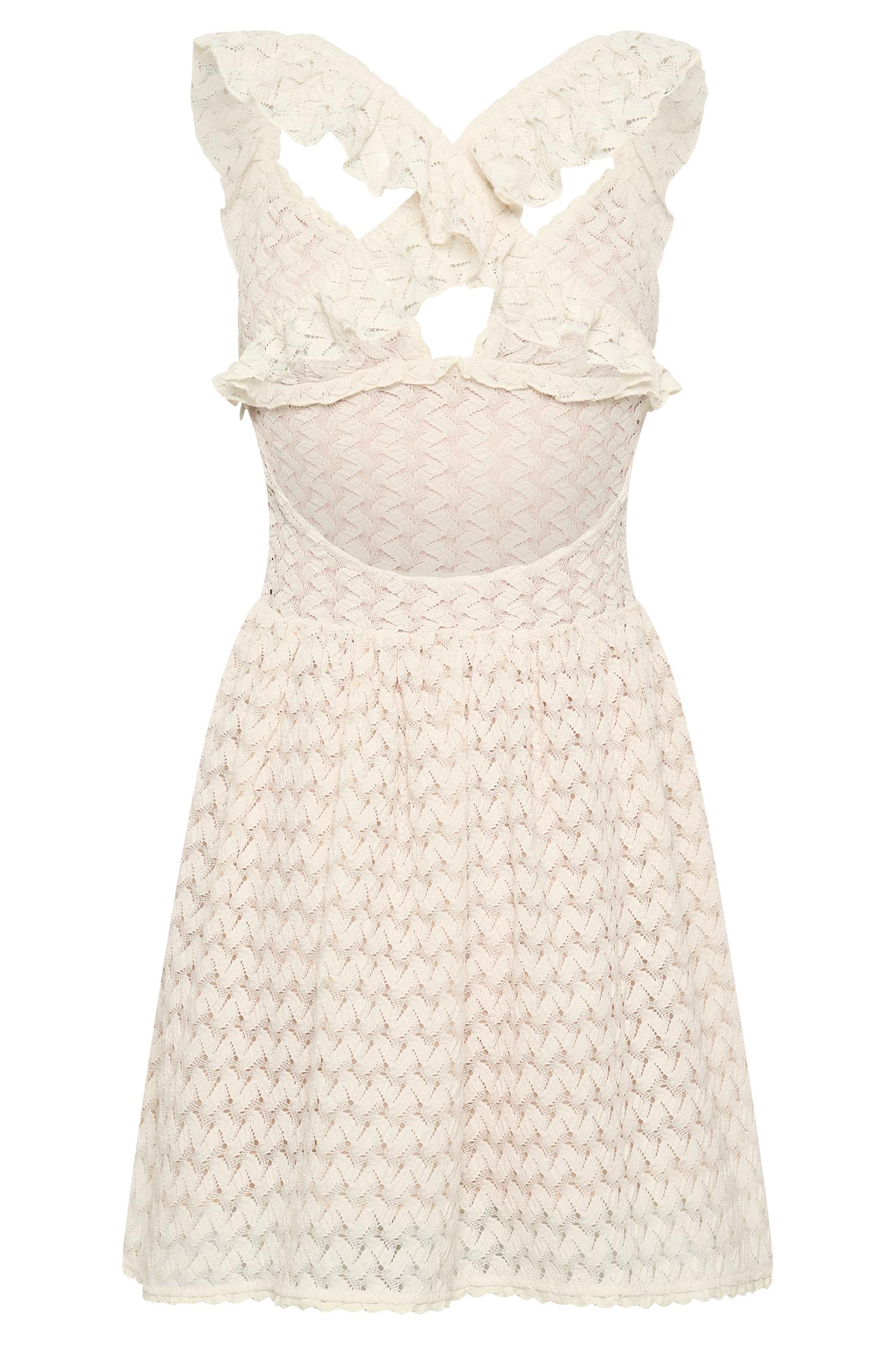 Ezra Lace Mini Dress - Ivory Product Image
