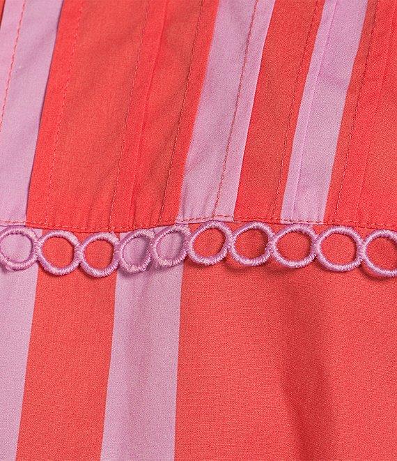 Sugarlips Azalea Stripe Print Crew Neck Short Sleeve Woven Top Product Image