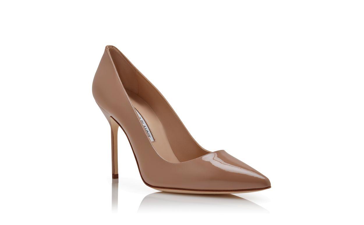BB PATENT Dark Blush Patent Leather Pointed Toe Pumps Product Image