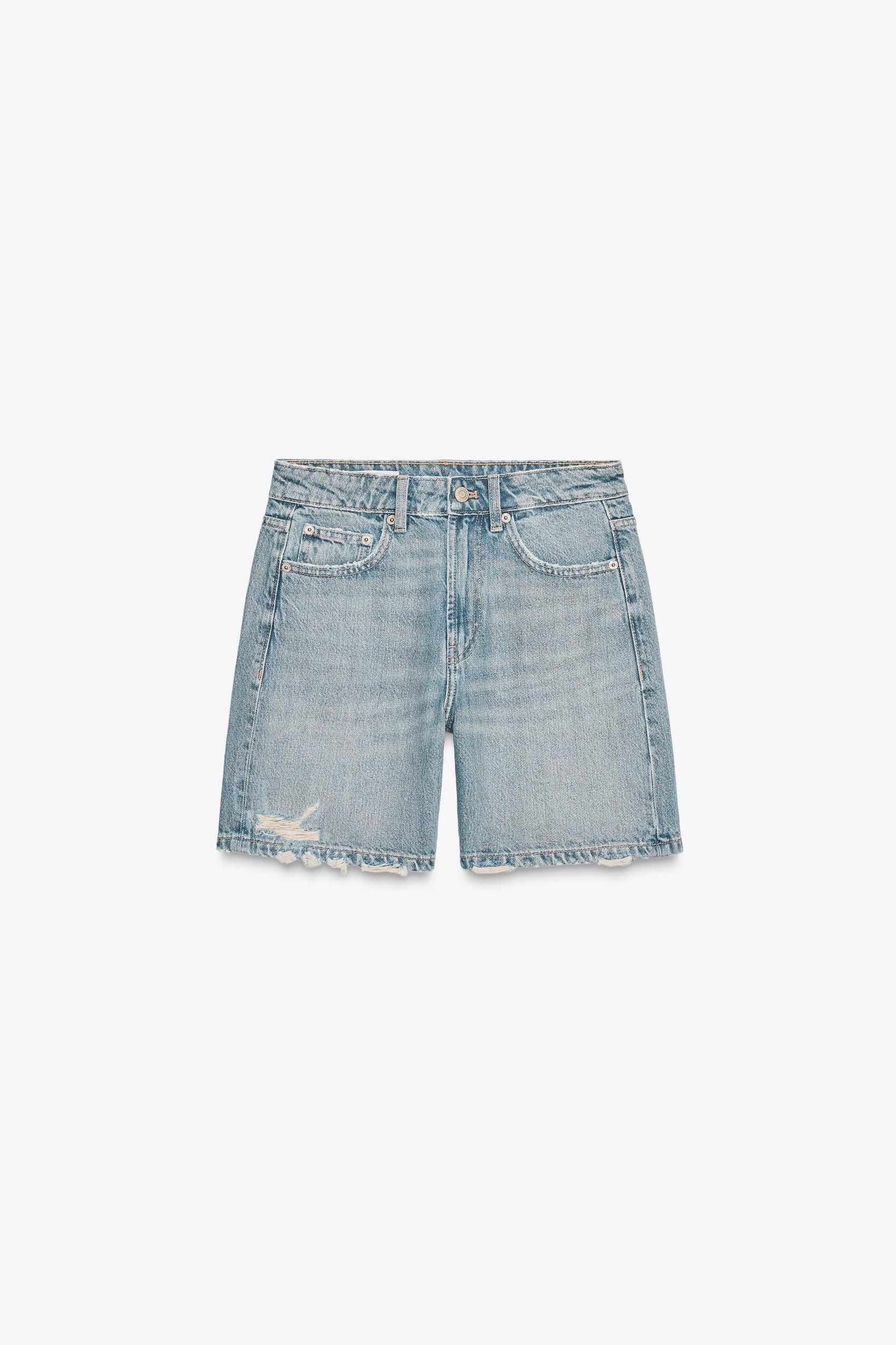 MID-RISE TRF DENIM SHORTS Product Image