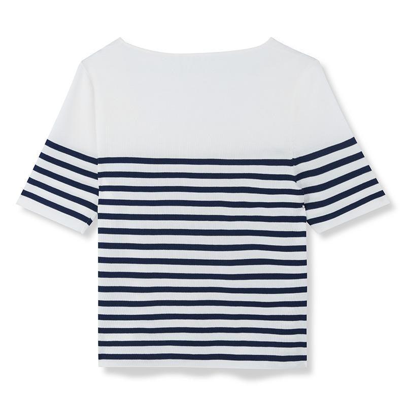 Striped Skinny Women Knit Top Product Image