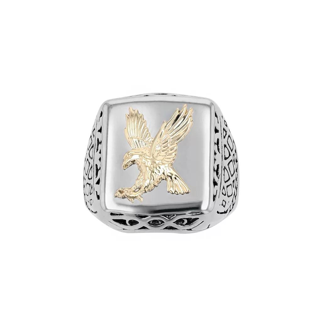 Kristen Kesho 14k Gold Eagle on Stainless Steel Ring, Men's, Size: 11 Product Image