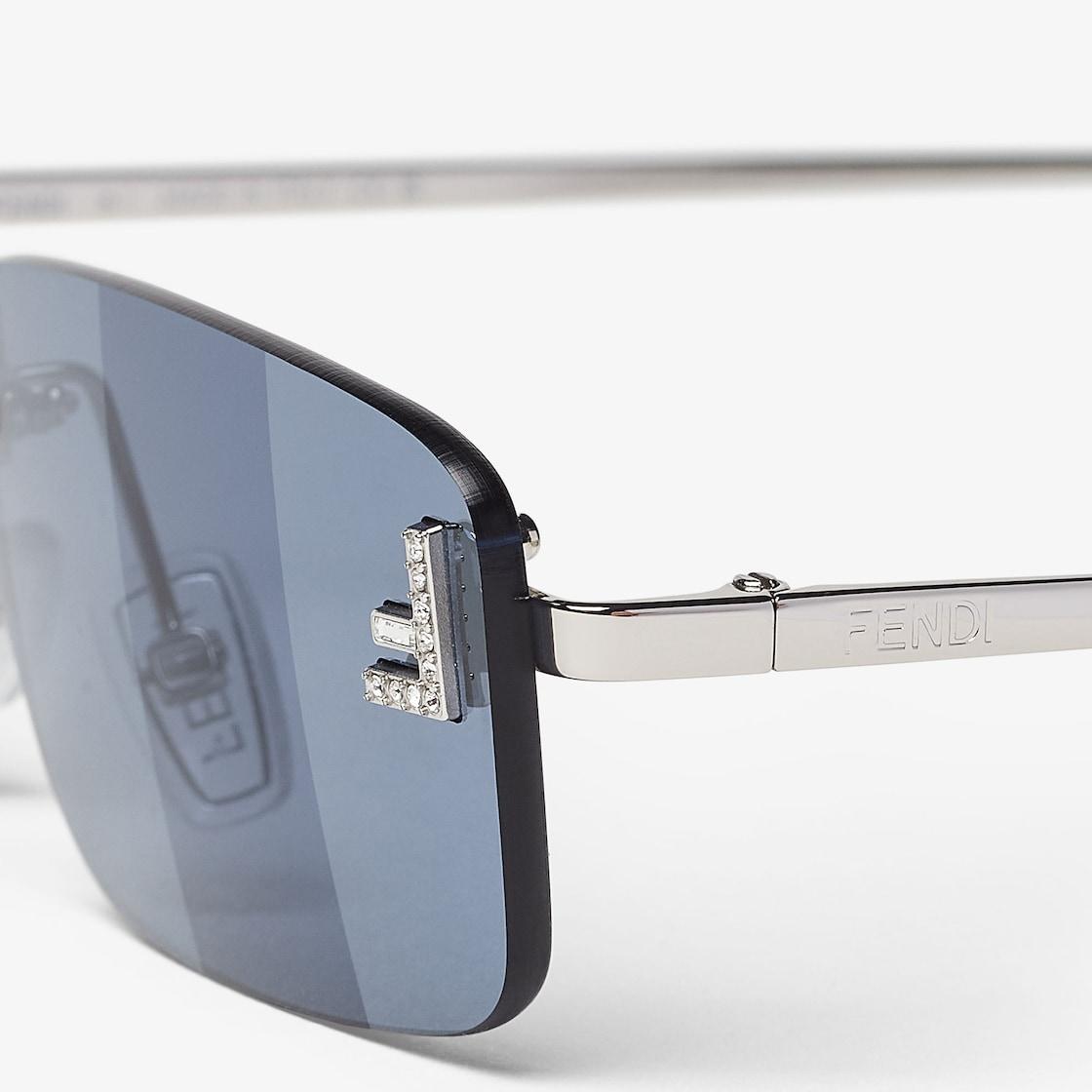 Fendi First CrystalPalladium-colored sunglasses with blue lenses Product Image
