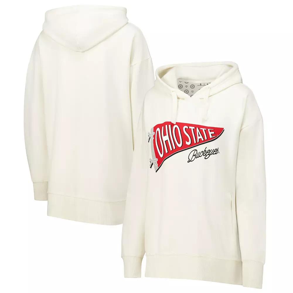 Women's Pressbox Cream Ohio State Buckeyes Marni Pullover Hoodie,  Product Image