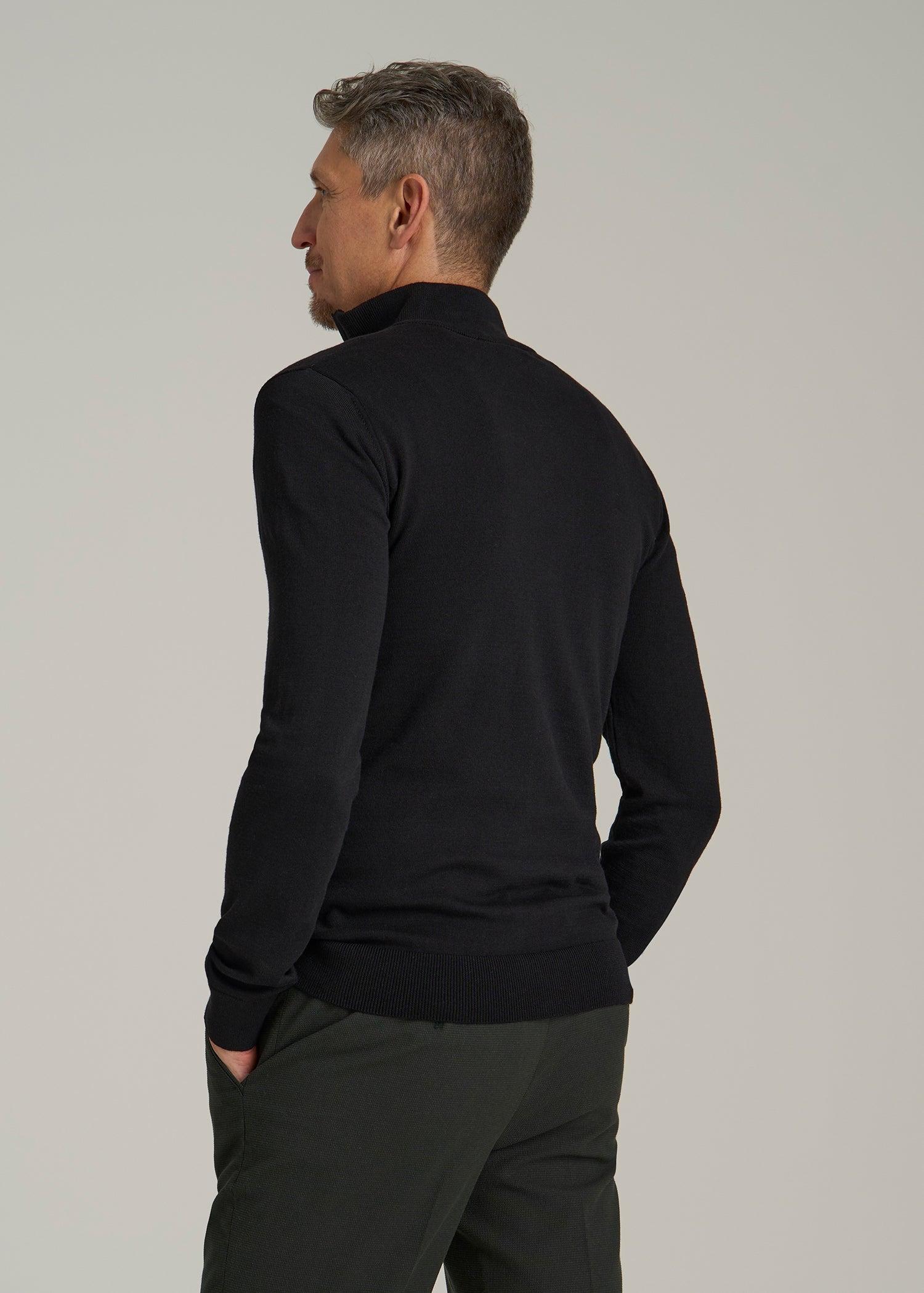 Everyday Quarter-Zip Sweater for Tall Men in Black Male Product Image