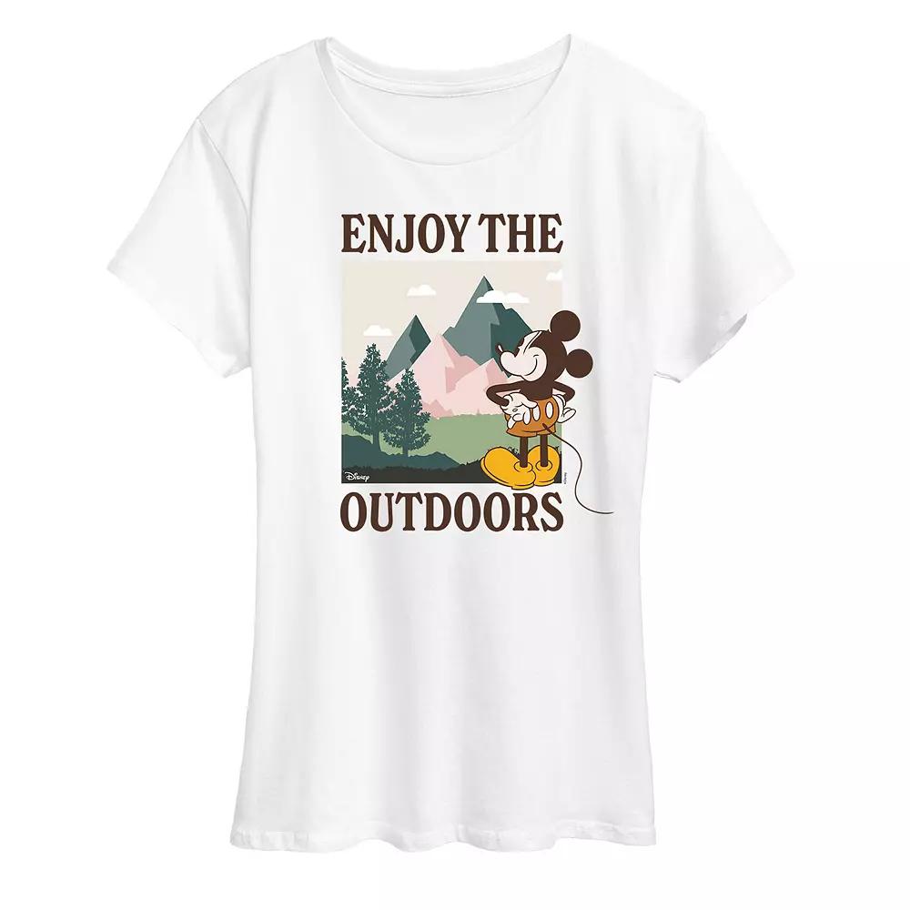 Disney's Mickey Mouse Women's Enjoy The Outdoors Graphic Tee,  Product Image