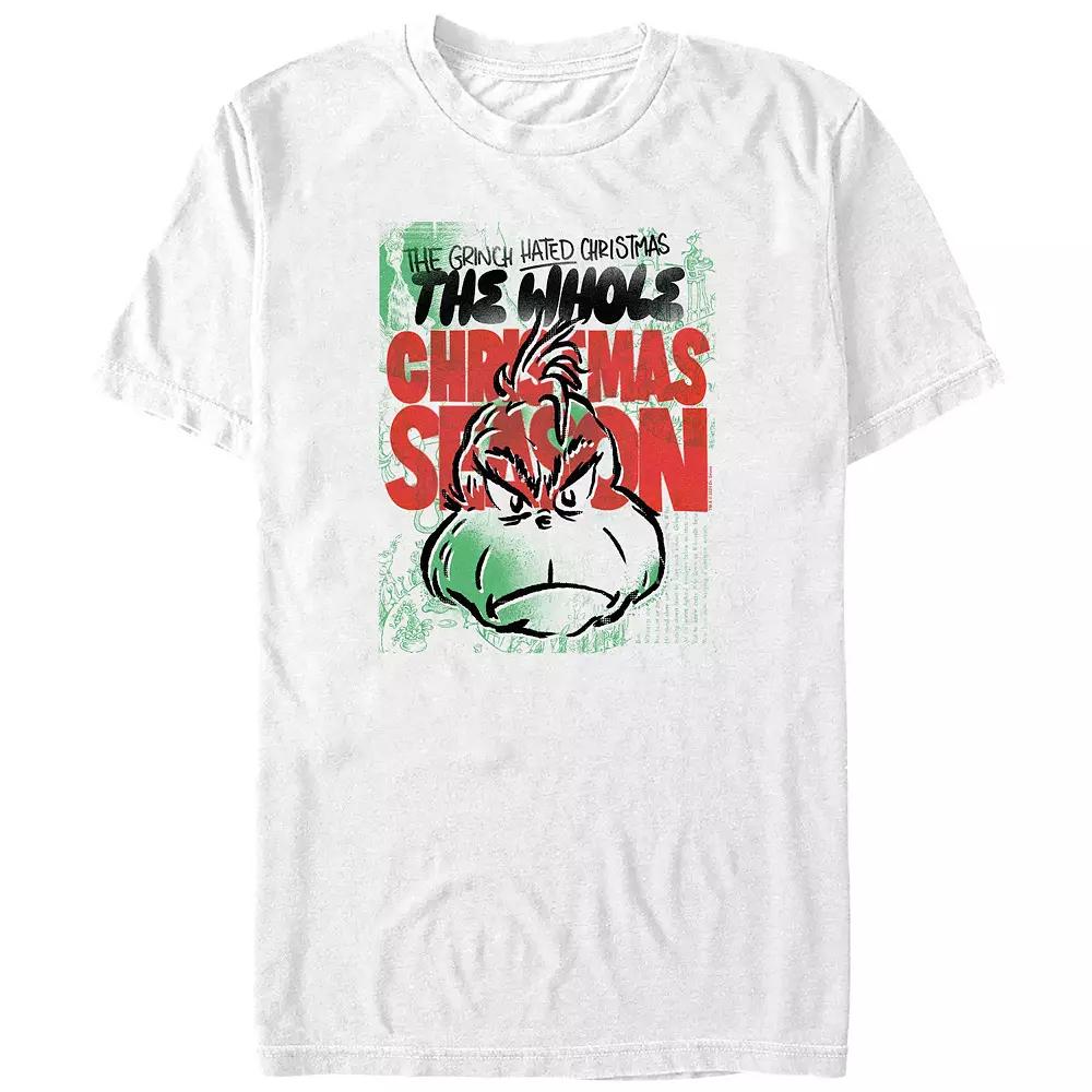 Men's Dr. Seuss Grinch The Whole Christmas Season Graphic Tee, Size: 5XL, White Product Image