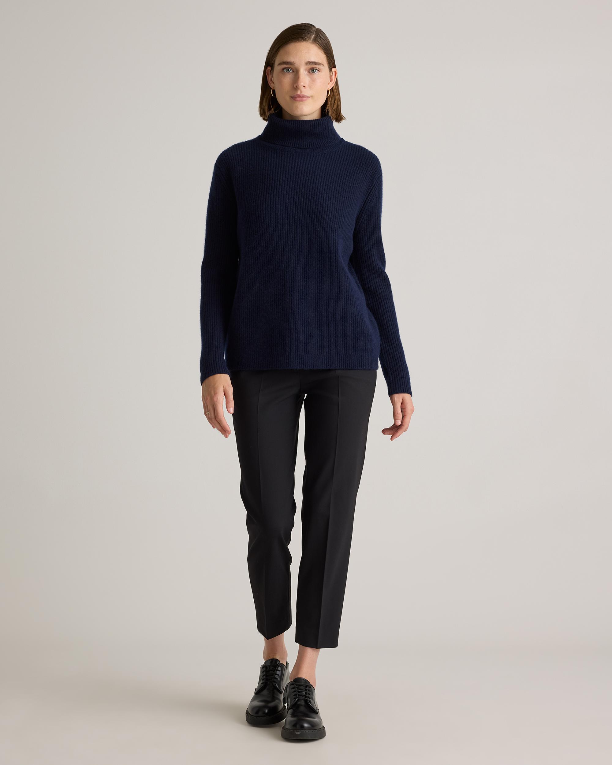 Quince | Women's Mongolian Cashmere Fisherman Turtleneck Sweater Size XL Product Image