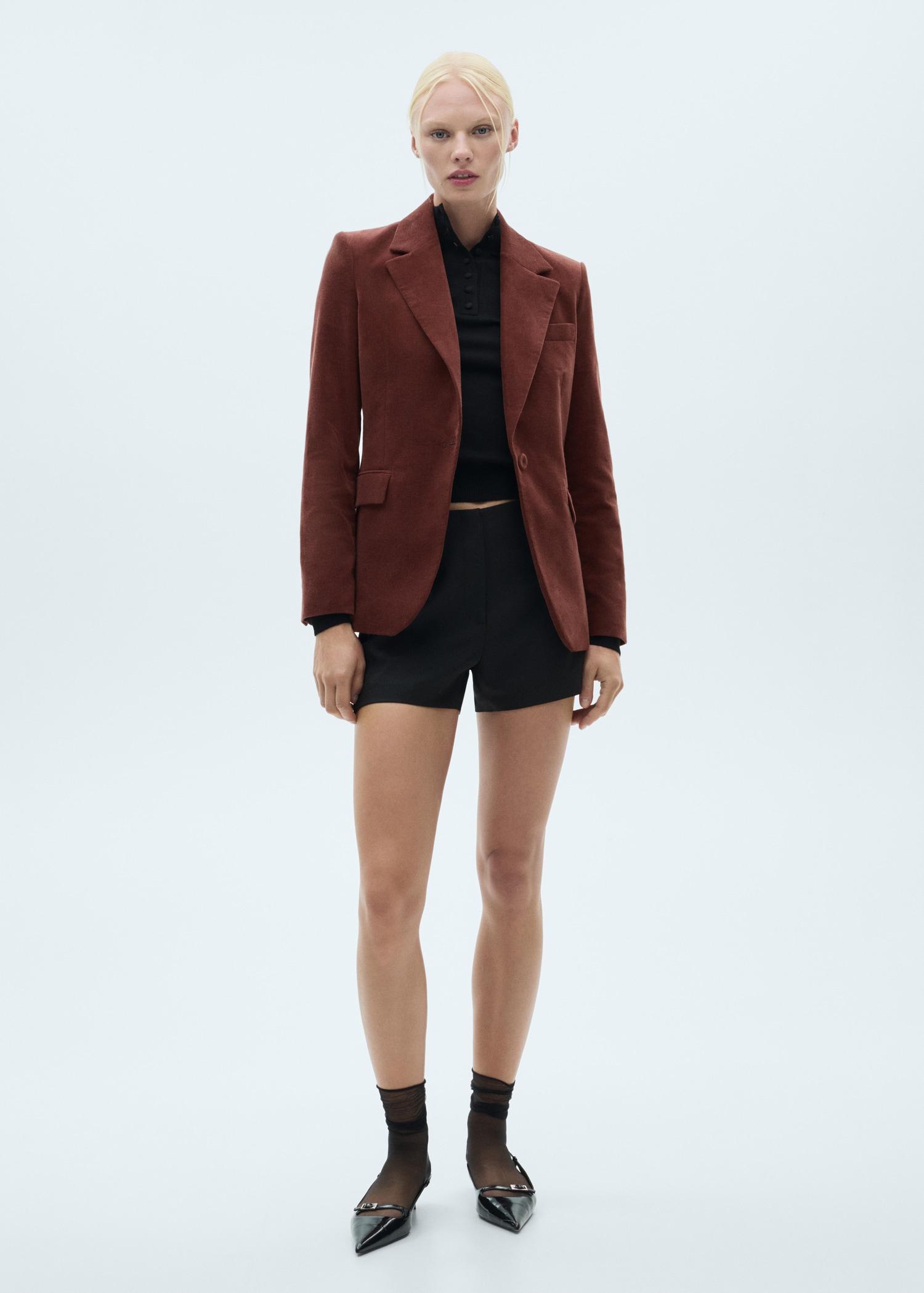 Velvet suit jacket - Women | MANGO USA Product Image