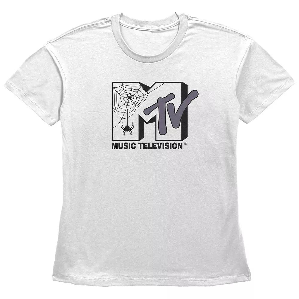 Women's MTV Spider Halloween Logo Graphic Tee, Size: XXL, White Product Image