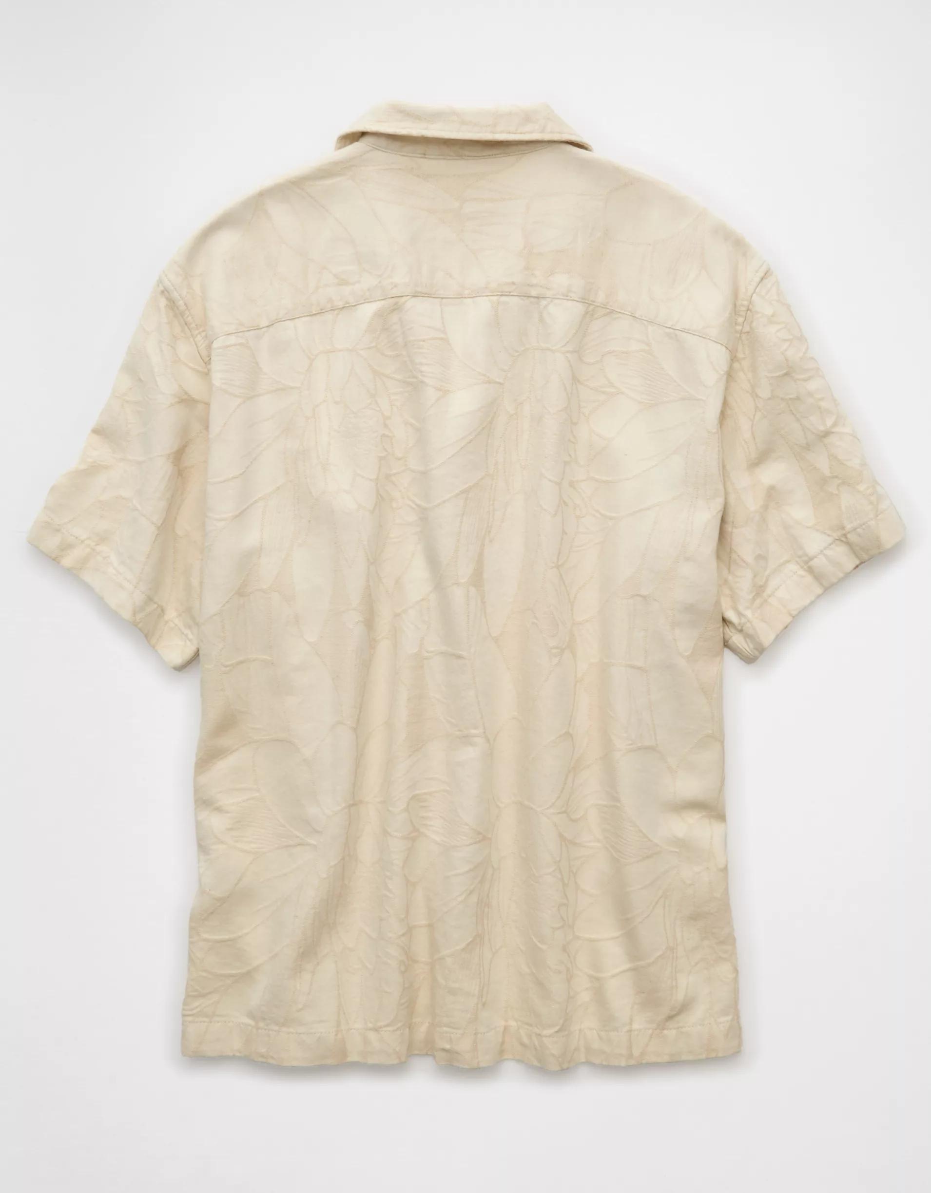 AE Poolside Linen-Blend Floral Button-Up Shirt Product Image