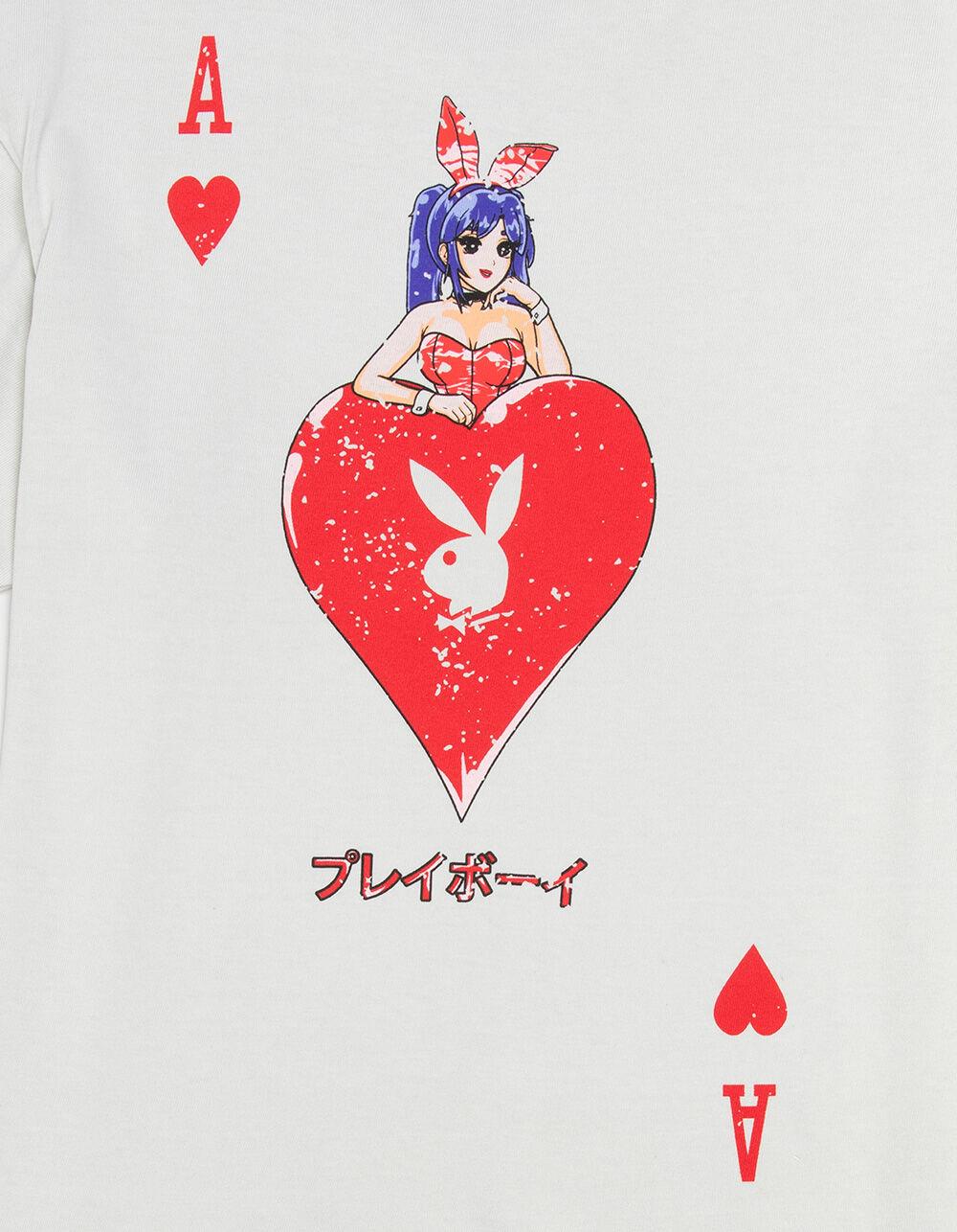 COLOR BARS x Playboy Ace Of Hearts Mens Boxy Tee - LIGHT GRAY Product Image