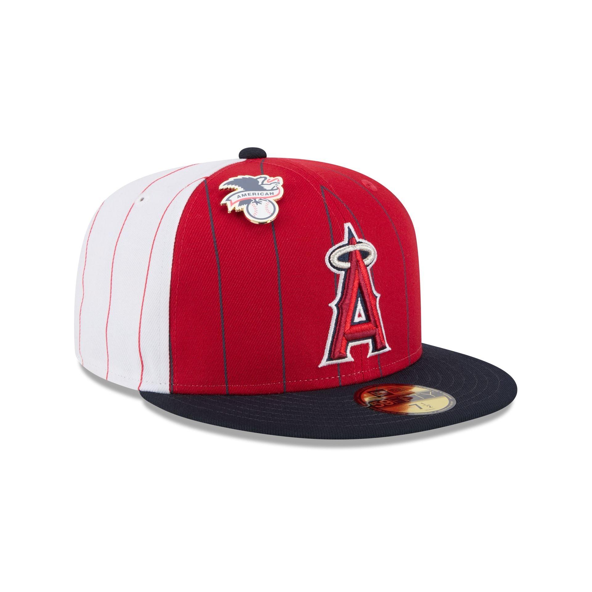 Los Angeles Angels Pinstripe League Pin 59FIFTY Fitted Hat Male Product Image