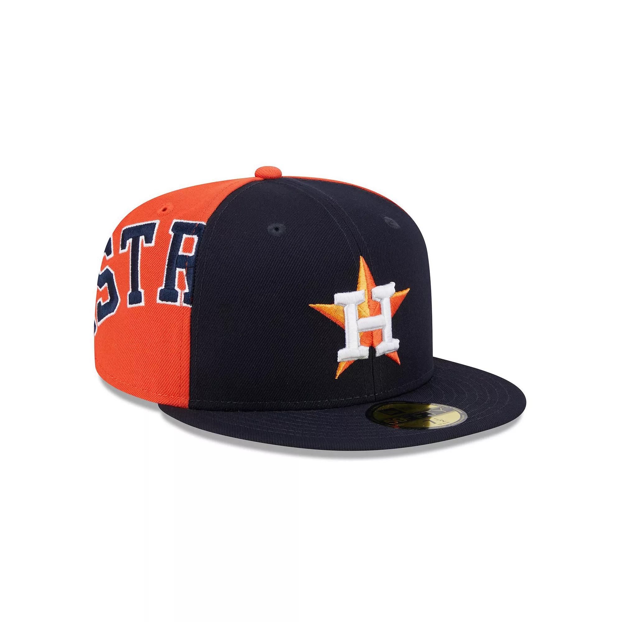 Men's New Era Navy/Orange Houston Astros Gameday Sideswipe 59FIFTY Fitted Hat, Size: 7, Blue Product Image