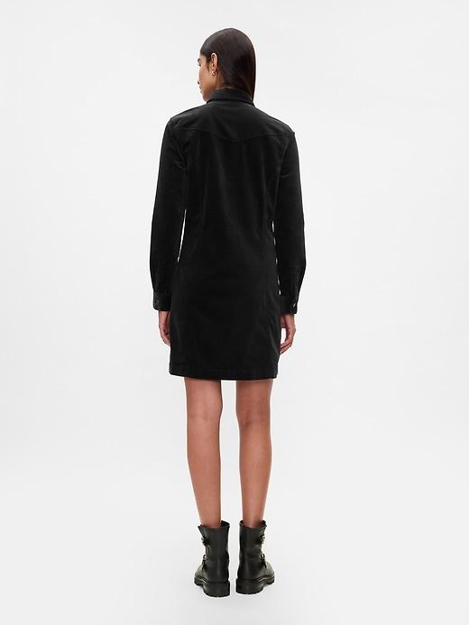 Velvet Denim Mini Shirtdress Product Image