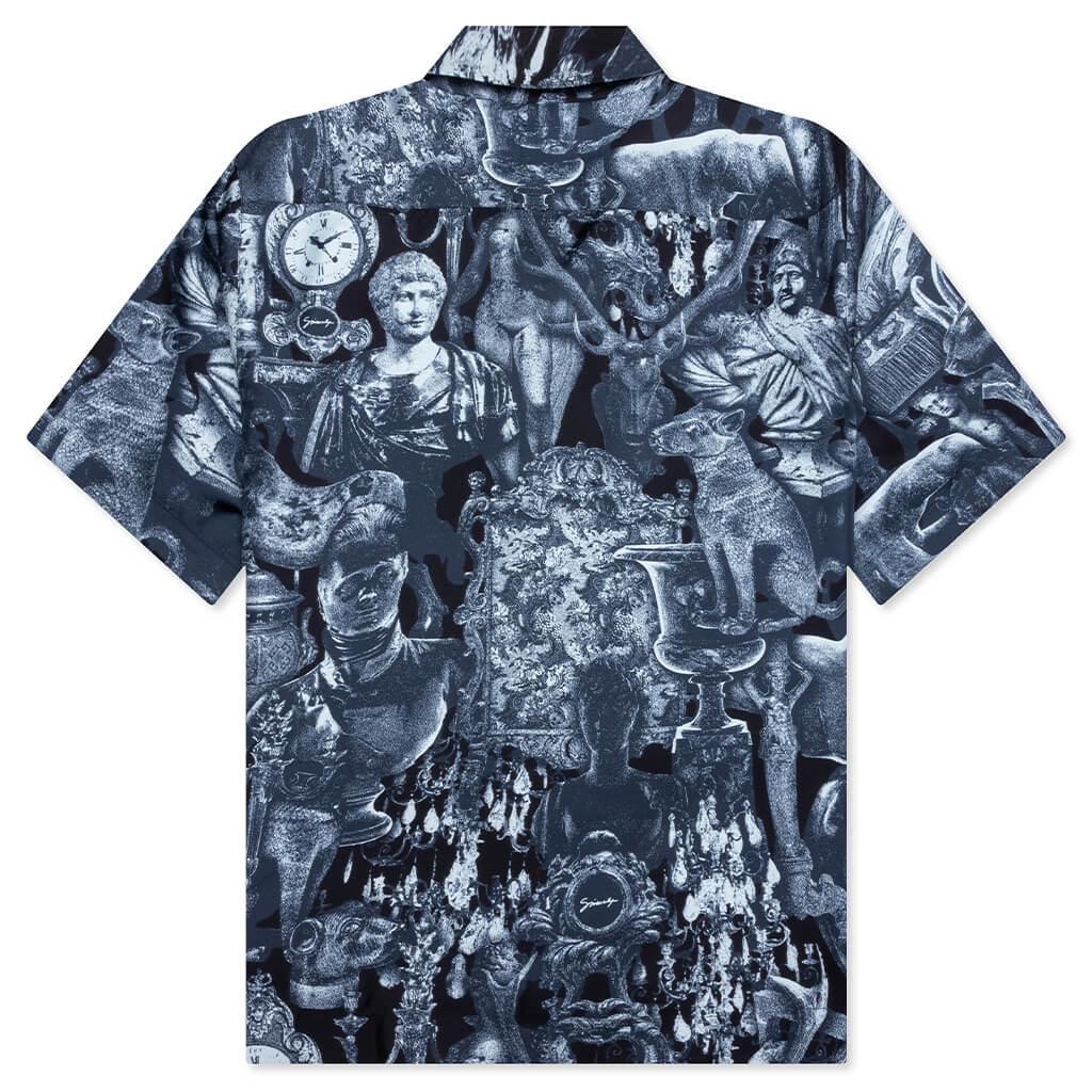 Silk Shirt with Hubert Objects Print - Black/Navy Male Product Image