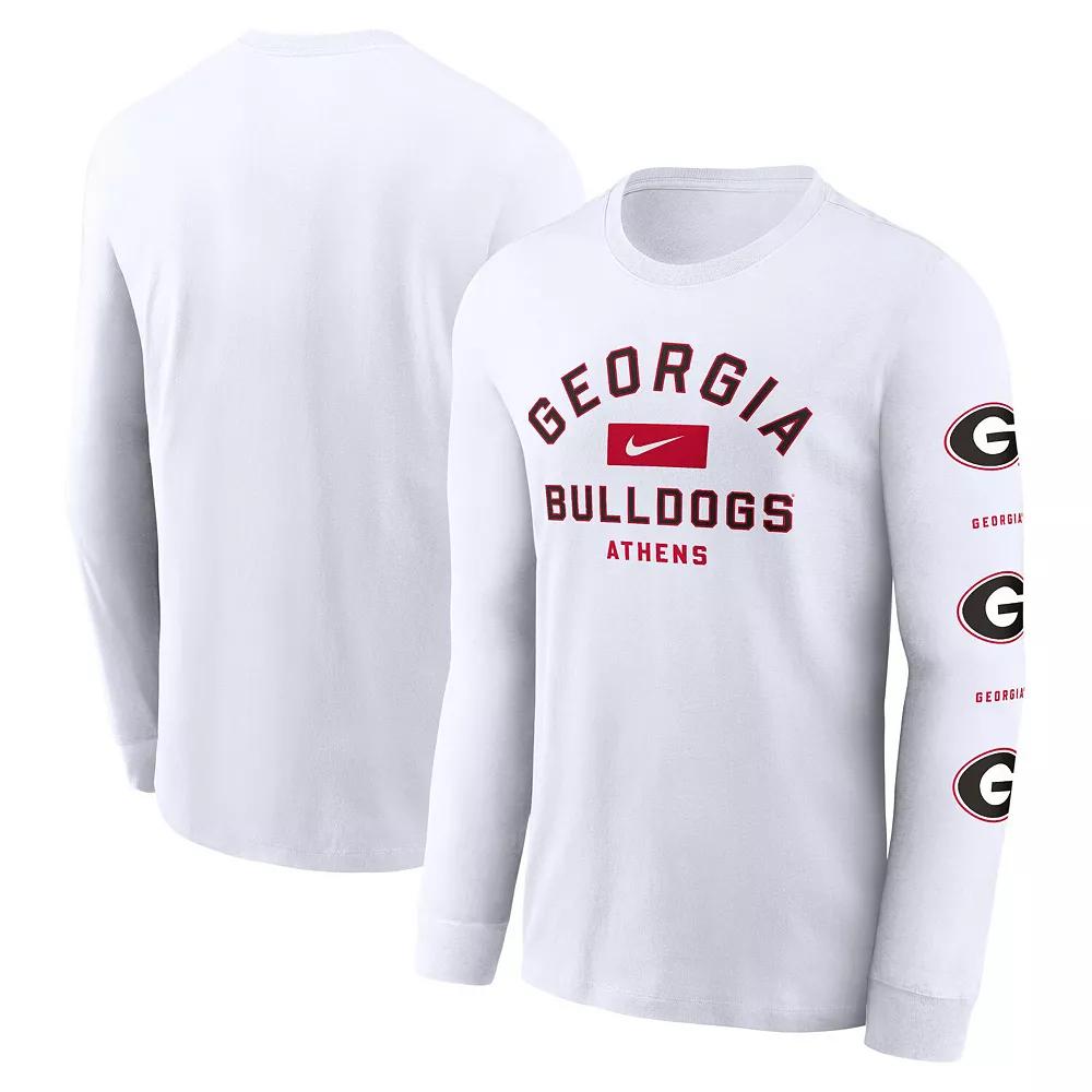 Men's Nike White Georgia Bulldogs Primetime Classic Location Long Sleeve T-Shirt,  Product Image