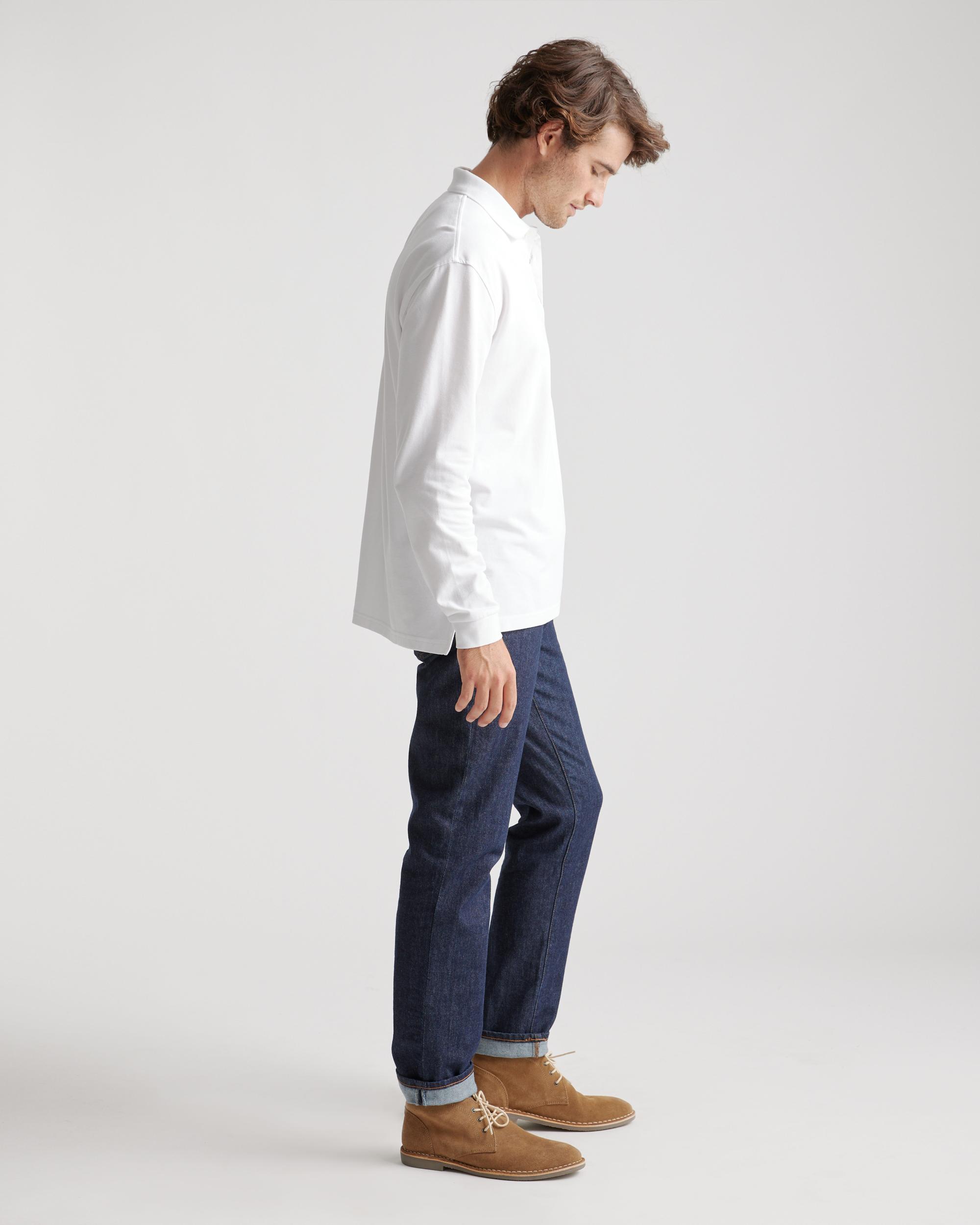 Quince | Men's Long Sleeve Pique Polo Organic Cotton Product Image