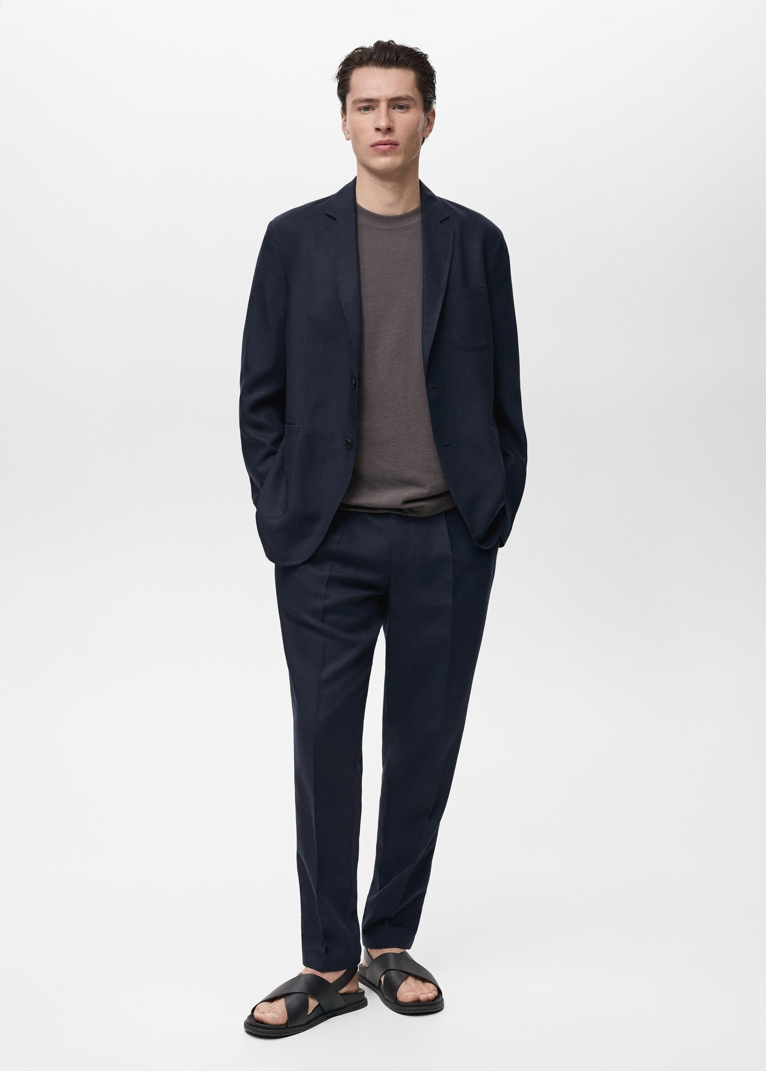 Slim fit linen pants - Men | MANGO USA Product Image