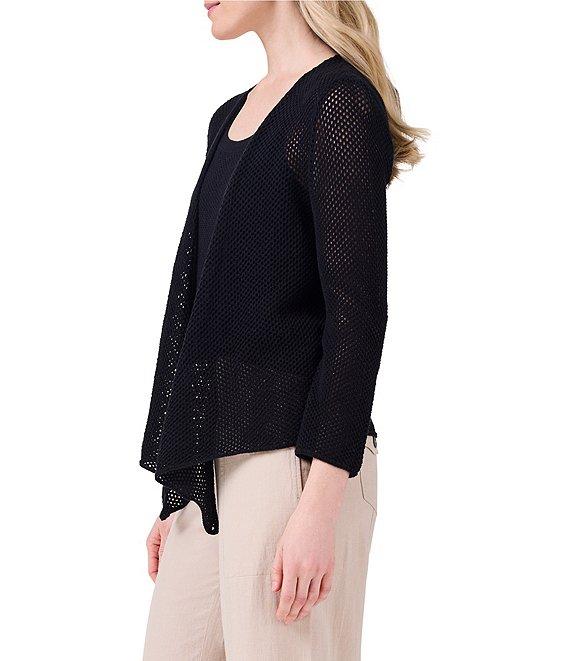 NIC + ZOE Mesh 4-Way Bracelet Sleeve Open Front Cardigan Product Image