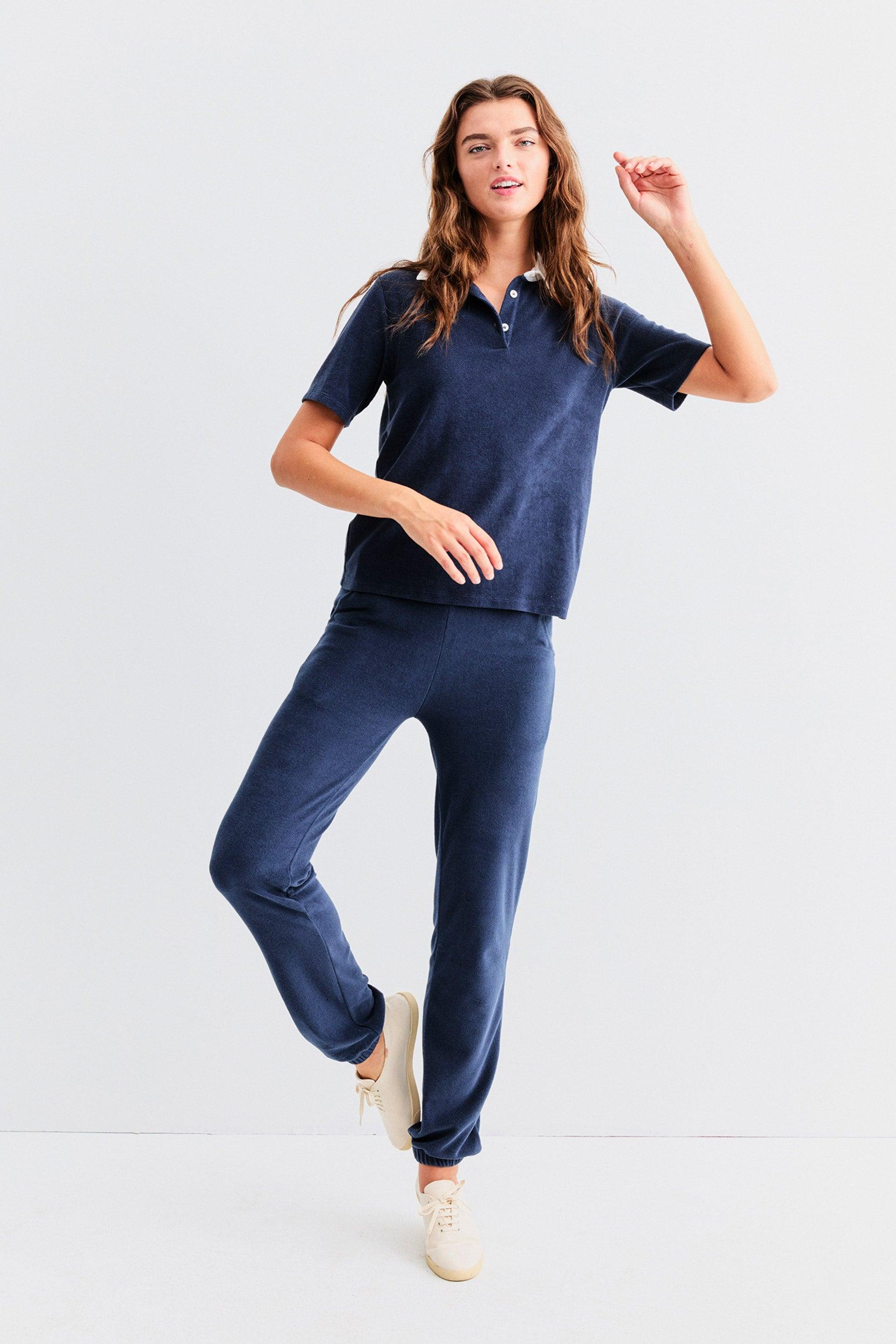 The Terry Polo - Navy Female Product Image