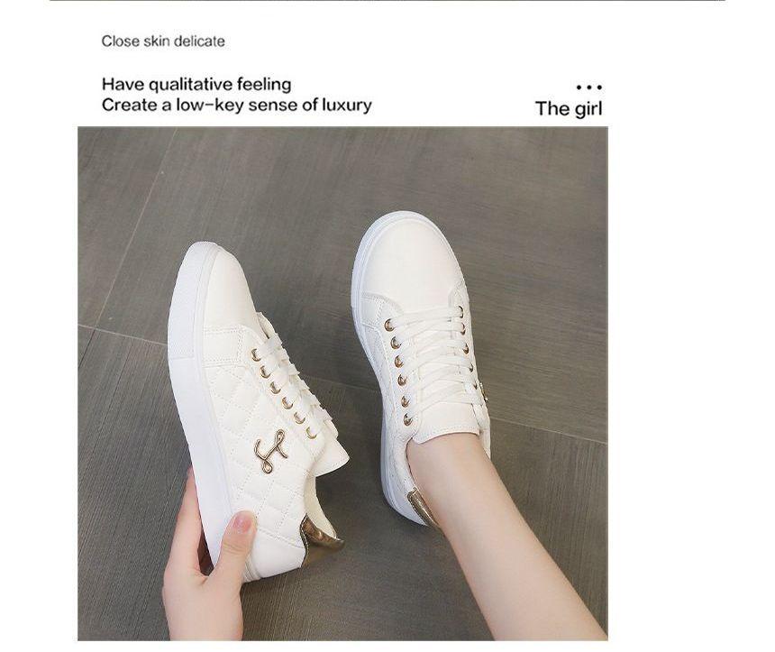 Lettering Lace Up Sneakers Product Image