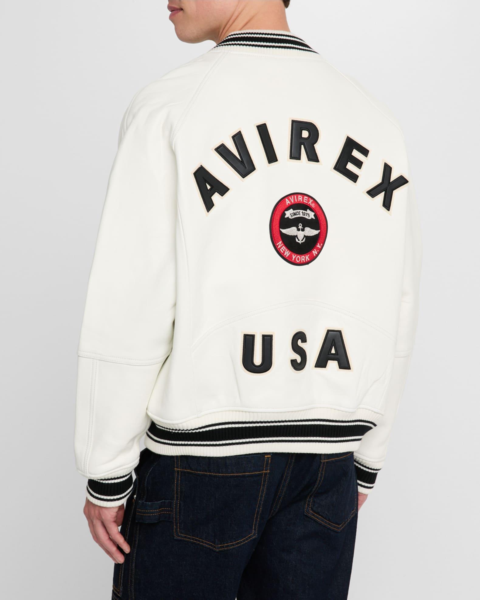 Men's Stadium Embroidered Leather Varsity Jacket Product Image