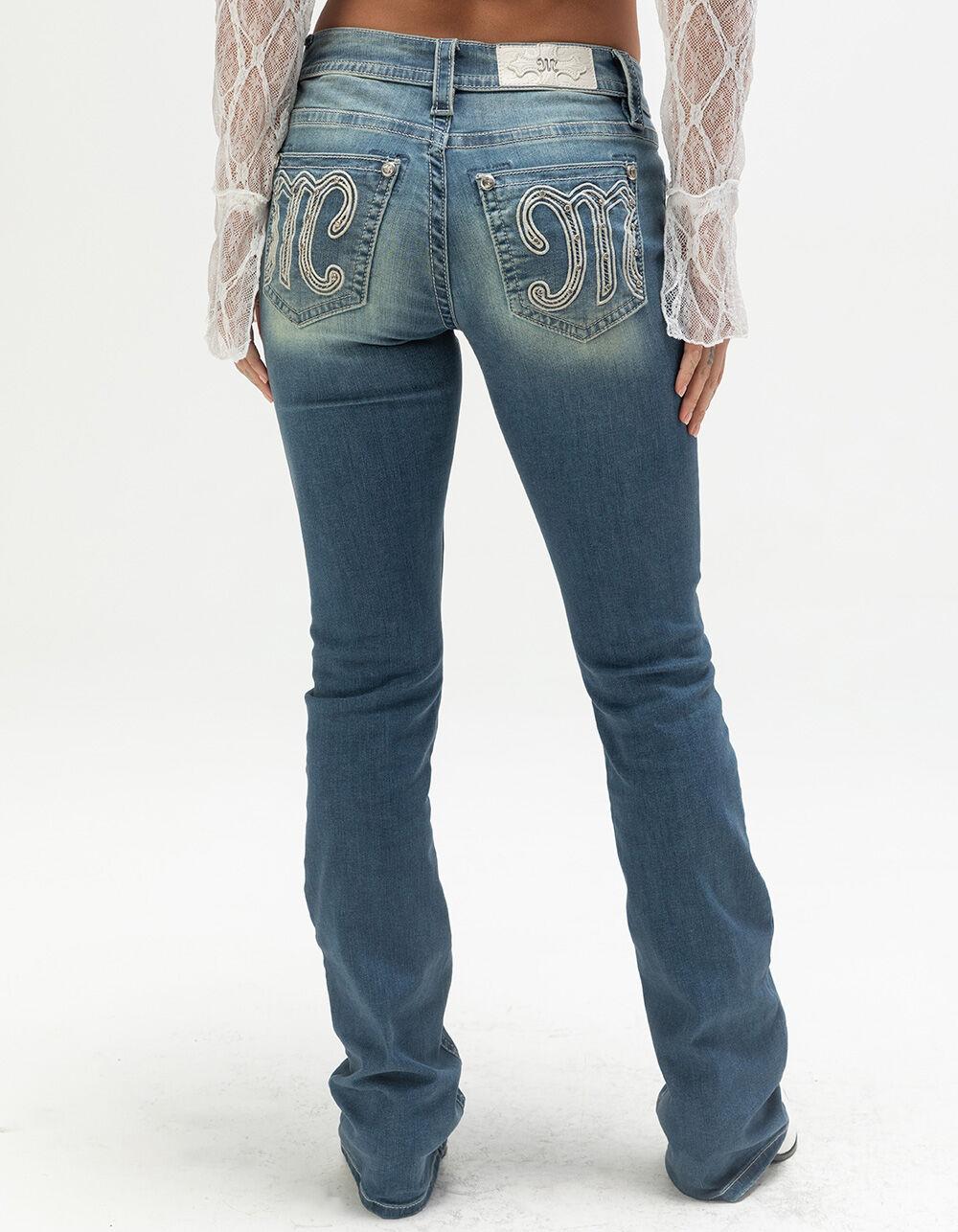 MISS ME x West Of Melrose Womens Low Rise Bootcut Jeans - MEDIUM WASH Product Image
