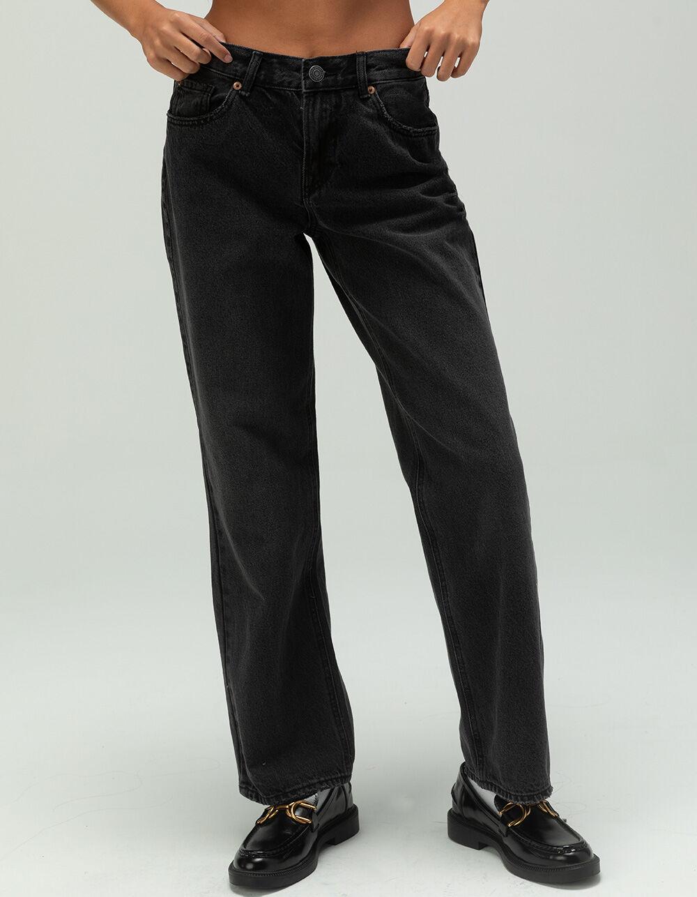 VERO MODA Flippa Low Rise Straight Womens Jeans - BLACK DENIM Product Image