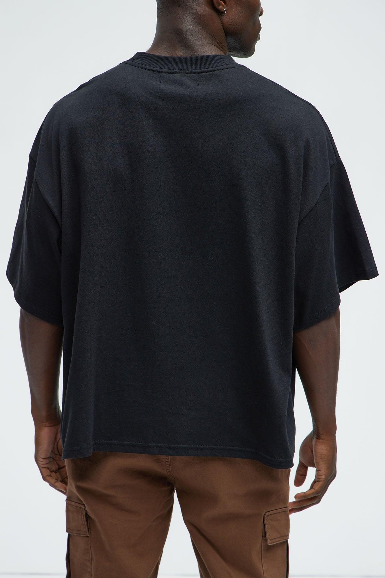 Boxy Cropped Heavyweight Short Sleeve Tee - Black Product Image