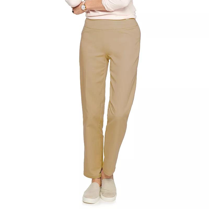 Petite Women's Croft & Barrow® 4-Pocket Effortless Stretch Pull-On Straight-Leg Pants, Size: 12P-Short, Cobblestone Product Image