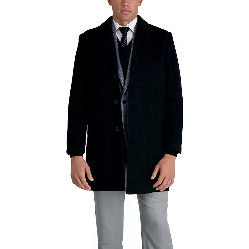 Men's Haggar Mid-Length Single Breasted Brushed Twill Topcoat,  Product Image