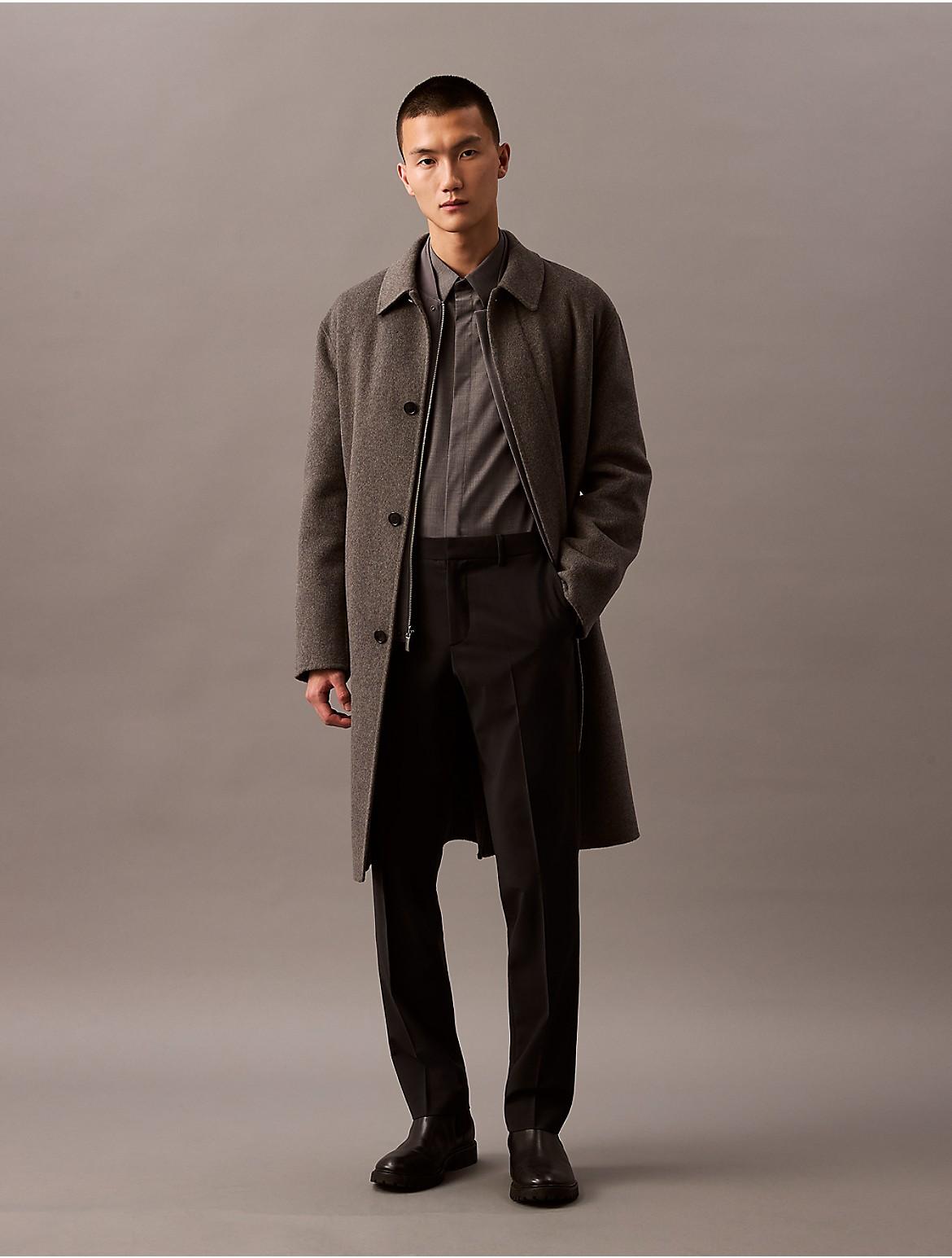 Calvin Klein Mens Refined Wool Blend Slim Trouser - Black Product Image