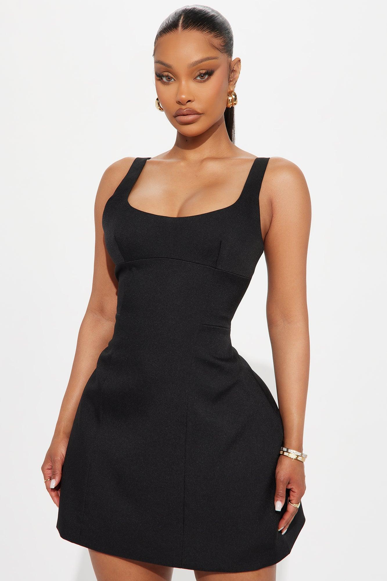 Ellie Crepe A Line Mini Dress - Black Female Product Image