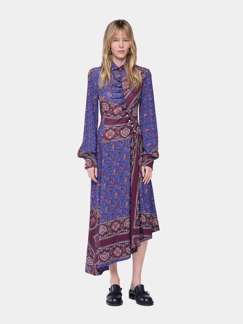 DRAPED MIDI DRESS IN PRINTED JERSEY Product Image