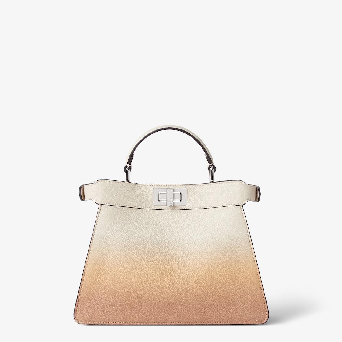 Peekaboo ISeeU SmallCamelia and beige gradient effect leather bag Product Image