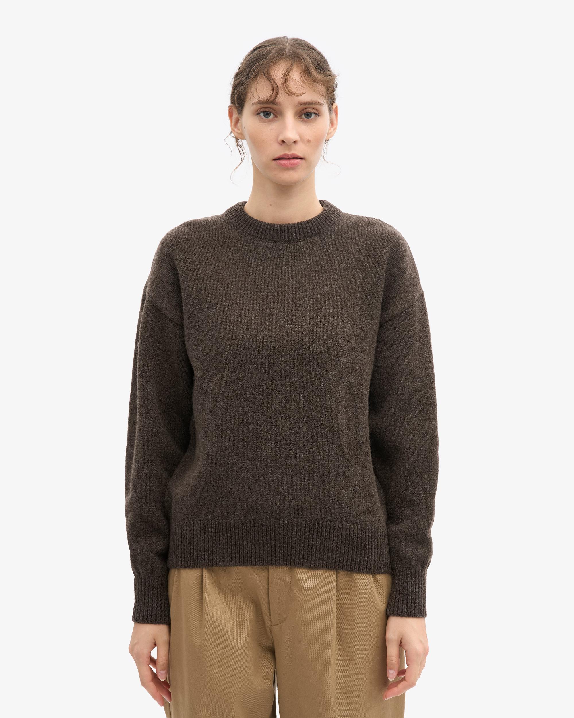 Oversized Merino Wool Crew - Faded Pink Product Image