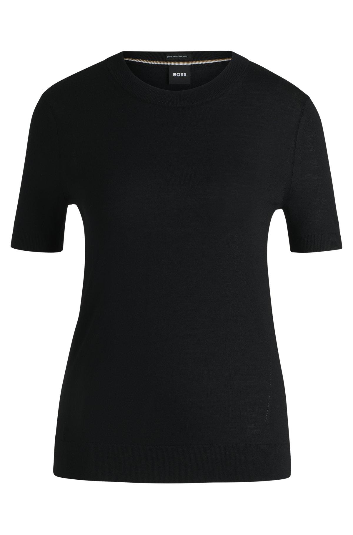 Short-sleeved sweater in Merino wool Product Image