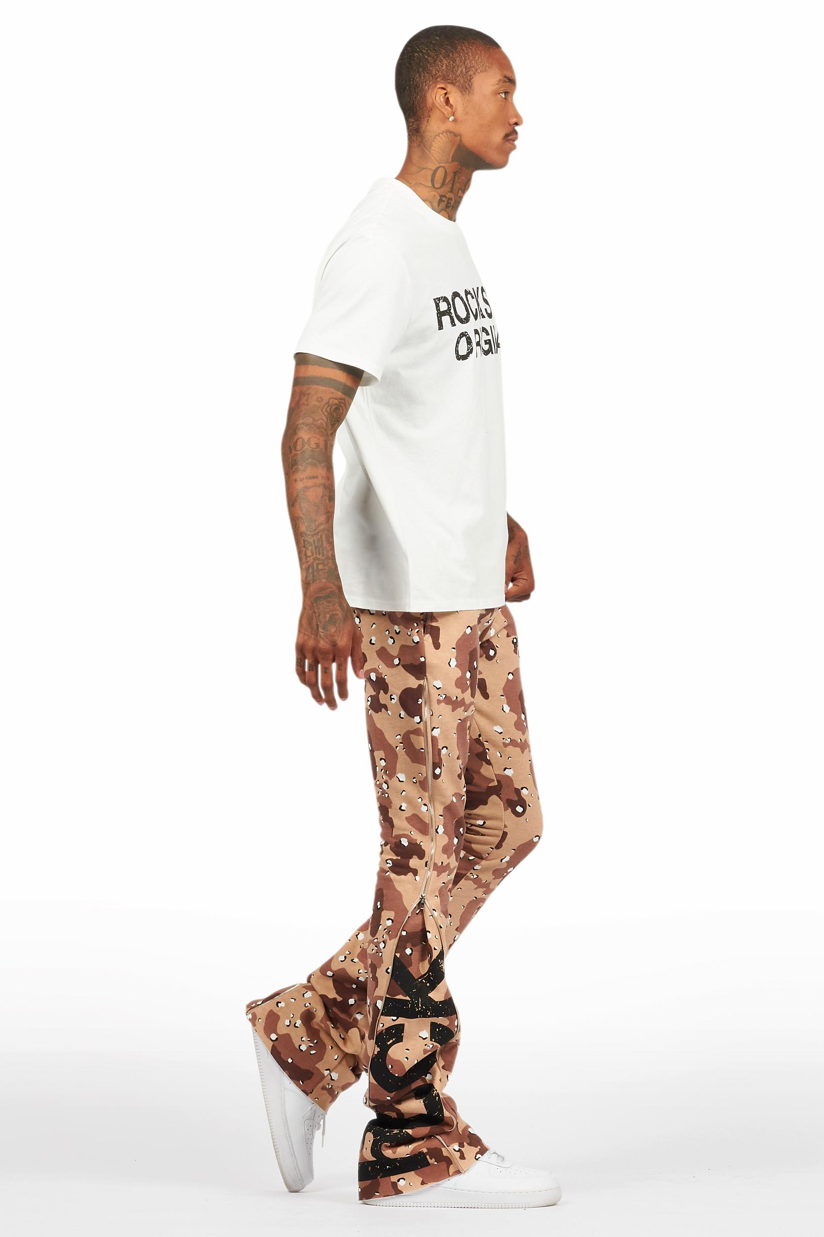 Deniska Desert Camo T-Shirt/Baggy Stacked Flare Track Set Male Product Image