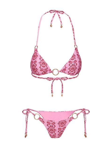 Maplewood High Cut Ring Bikini Bottoms Pink Product Image