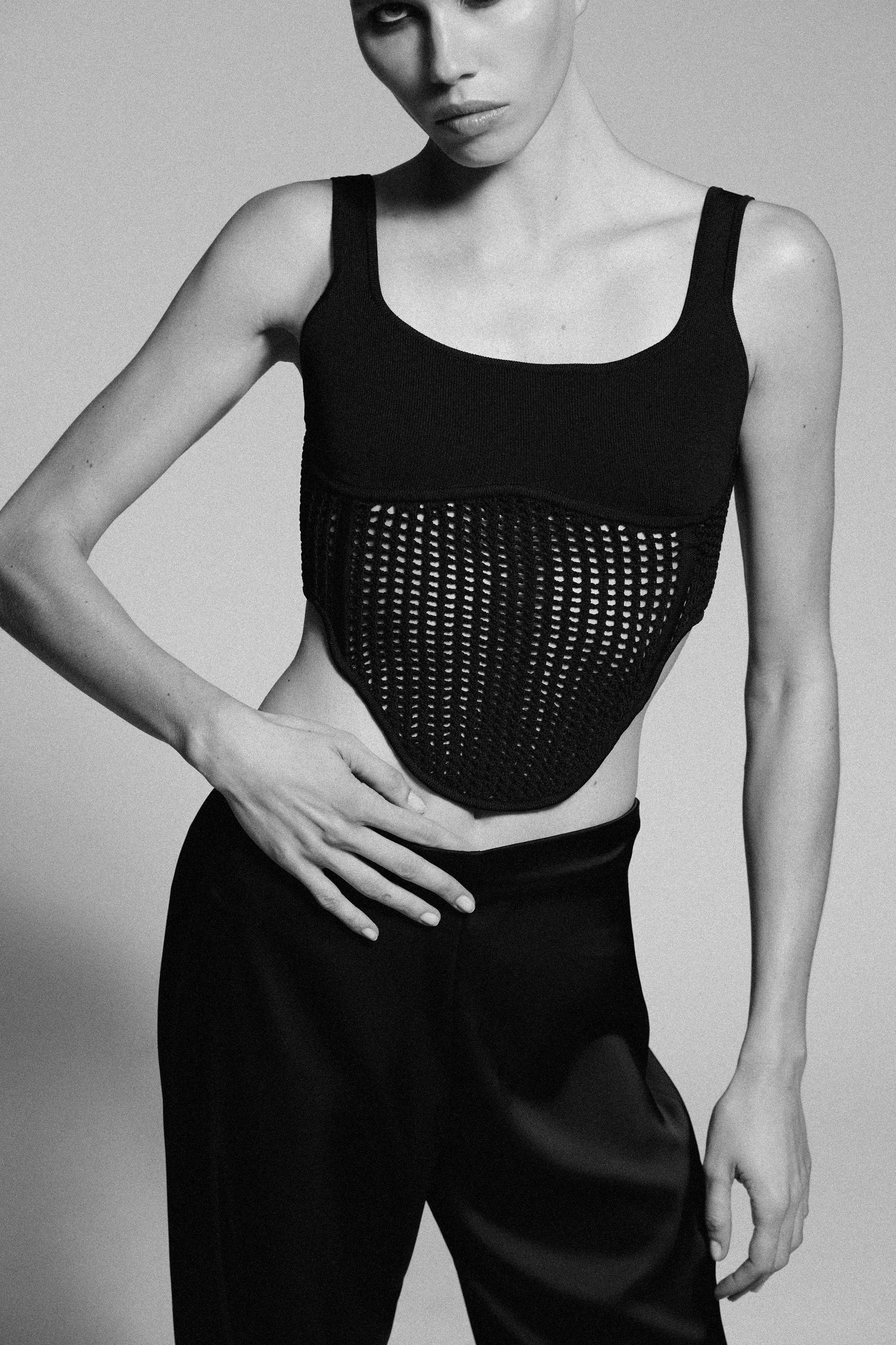 COMBINATION KNIT CORSET TOP Product Image