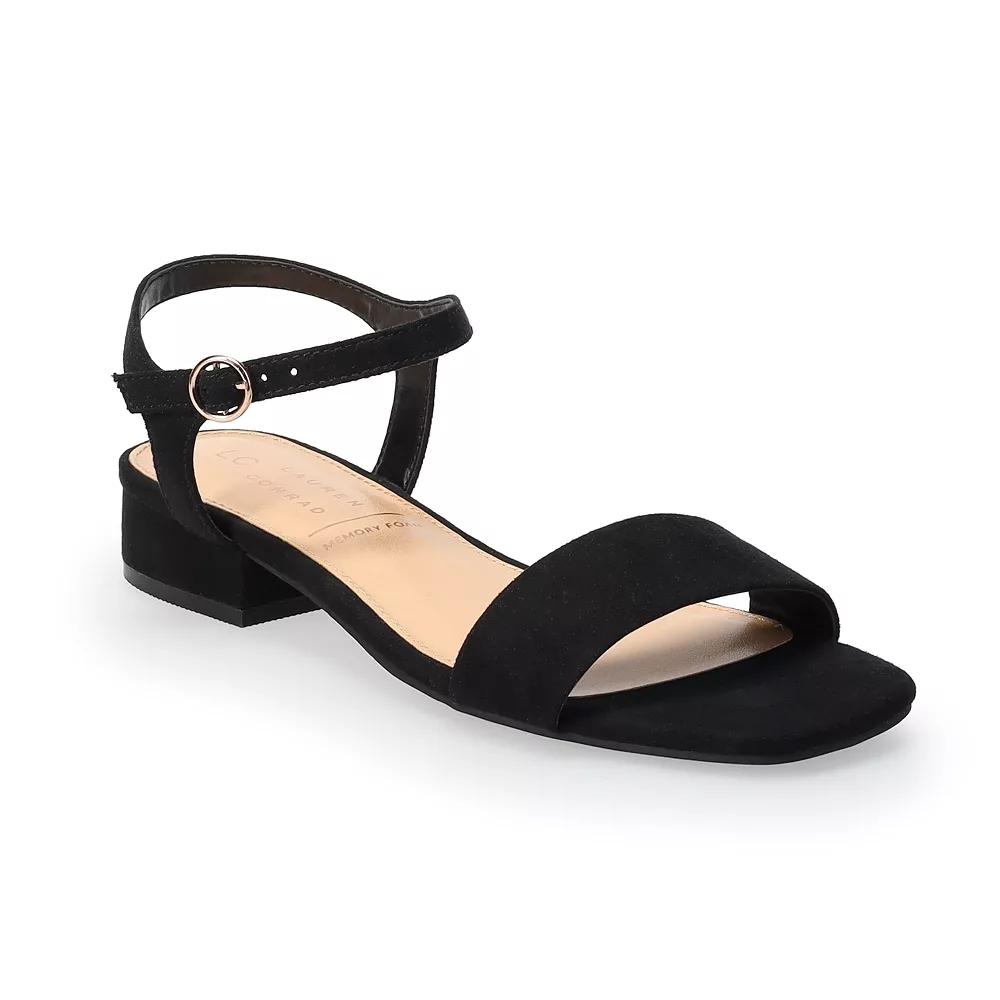 LC Lauren Conrad Obsidian Women's Block Heel Sandals, Size: 7.5, Black Product Image