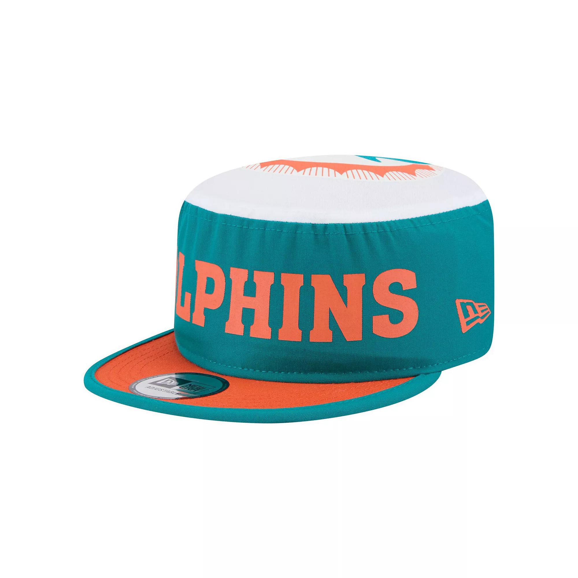 Men's New Era Aqua Miami Dolphins Throwback Retro Painter Snapback Hat, Turquoise A Product Image