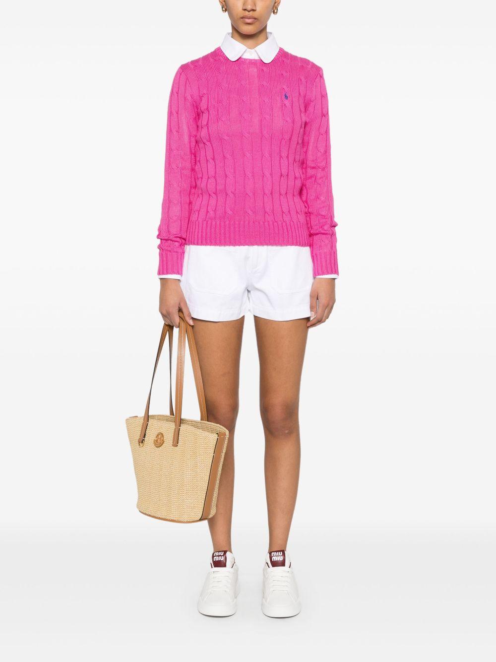 crew-neck cable-knit sweater Product Image